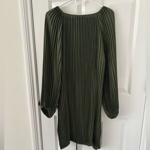 Banana Republic Sage Green Pleated Dress